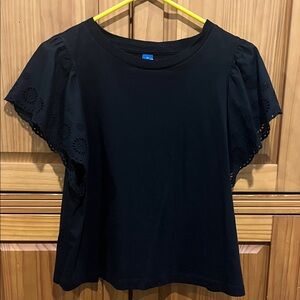 Old Navy Black Eyelet Sleeve Tee